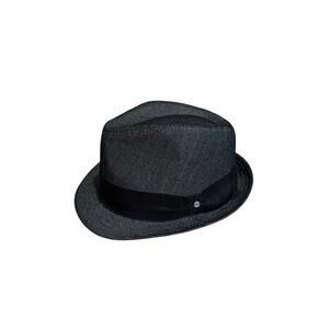 STETSON ALL AMERICAN Gray Canvas Fedora Size Large/XL Mobster Gangster Style‎